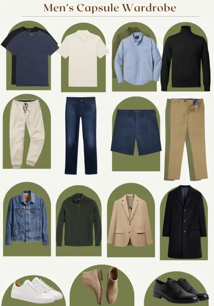 Travel Capsule Wardrobe Fall, Capsule Wardrobe Men, Minimal Capsule Wardrobe, Year Round Wardrobe, Men's Capsule Wardrobe, Basic Capsule Wardrobe, Wardrobe Men, Capsule Wardrobe Checklist, Men Styling