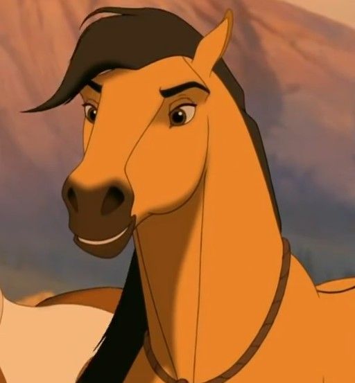 an animated horse is standing in the desert