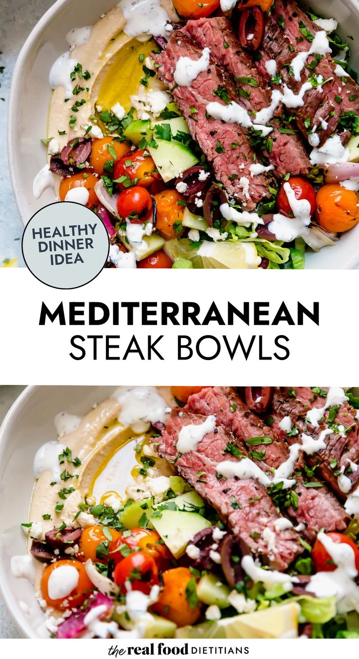 two bowls filled with meat and vegetables on top of each other, next to the same bowl