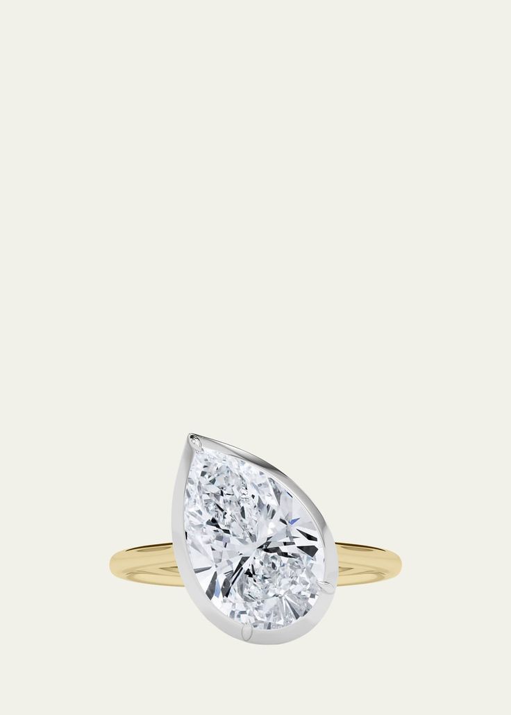 Get free shipping on HauteCarat Two Tone 18K Tilted Pear Lab Grown Diamond Ring, 2.0tcw at Bergdorf Goodman. Shop the latest luxury fashions from top designers. Travel Size Perfume, Pear Ring, Ring Watch, Makeup Shop, Cleanser And Toner, Professional Cleaning, Diamond Carat, Bergdorf Goodman, Womens Jewelry Rings