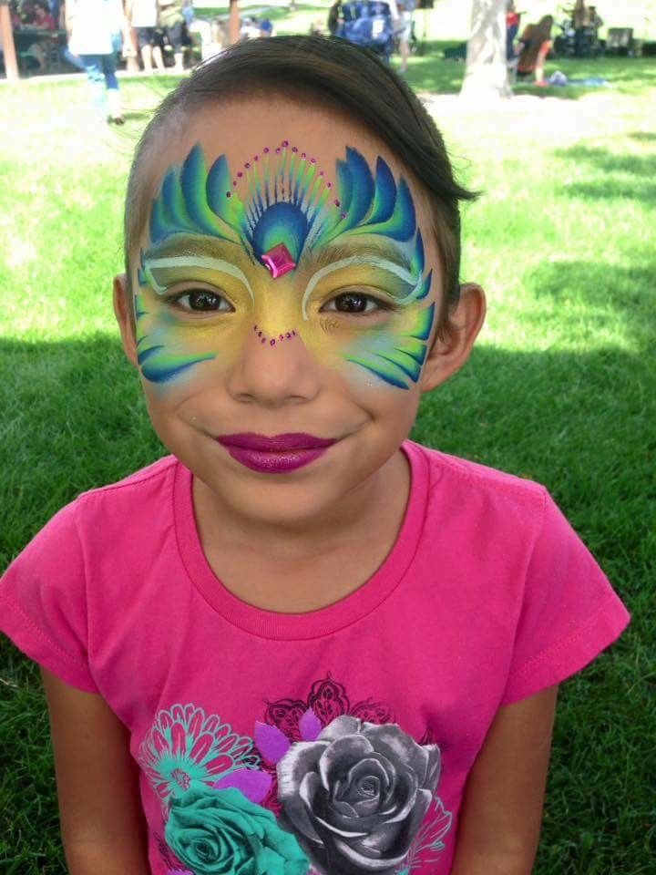 Birthday Face Paint, Peacock Face Painting, Face Painting Stencils, Kids Face Paint, Painting Stencils, Face Paintings, Art Face, Park Art, Halloween 2023