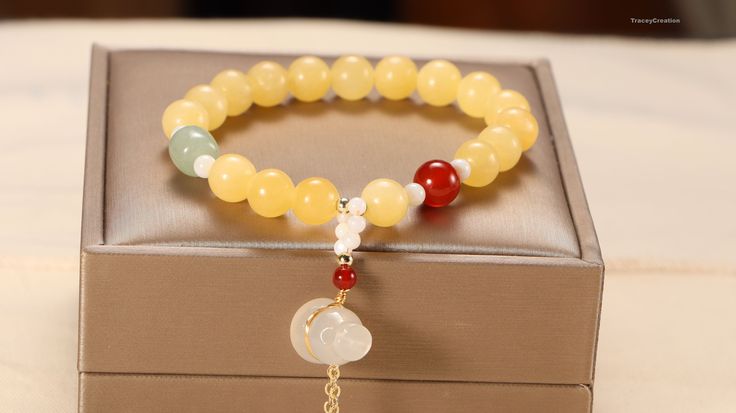 This gemstone bracelet is very suitable for daily wear. It can also be given to girlfriends, daughters, mothers, or as a birthday gifts to friends. 💎Main materials: Yellow Jade Size: My bracelets are elastic bracelets,the size of the bracelets is about 6-7.8 inches without stretching, so they can be suitable for most people's wrist,and if you had big wrist,still no problem,it's elastic. 💎About color: Most bracelet colors are consistent with pictures, but because some natural stones are differe 108 Beads Bracelet Jewelry Gift, Jade Beaded Bracelets With 8mm Beads As Gift, Crystal Bracelet With 108 Beads As A Gift, Natural Stones Bracelets For Mother's Day, Natural Stone Bracelets For Mother's Day Gifts, Round Jade Crystal Bracelet For Gift, Jade Crystal Round Bracelet Gift, Jade Crystal Bracelet Gift, Casual Handmade Crystal Bracelet Gift