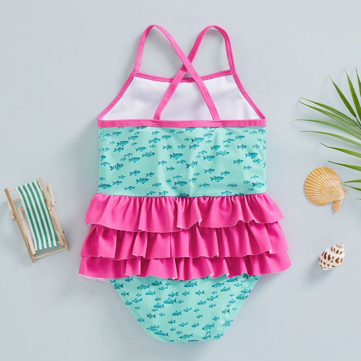 The perfect addition to your little one's summer wardrobe! Made from soft and stretchy fabric, this swimsuit is designed to keep your baby comfortable and stylish during their water adventures. The cute and colorful design with adorable ruffles will make your baby stand out on the beach or by the pool. Flamingo Swimsuit, Ruffle Bathing Suit, Chic Swimsuit, Summer Bathing Suits, Swimsuit Season, Adventure Design, Ruffle Swimsuit, Summer Pattern