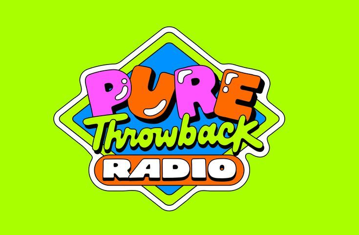 the logo for pure throwback radio