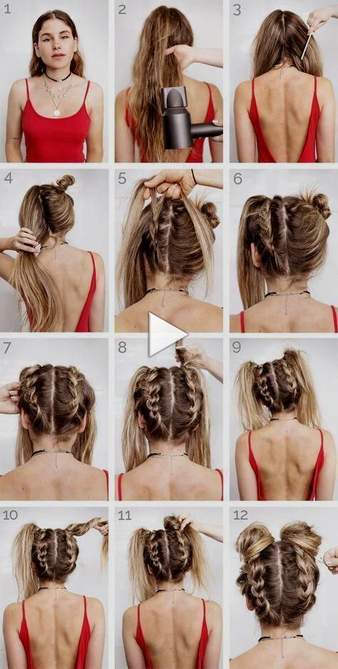 ✓✓✓Tutorial Space Buns Festival Hair Hair Diy Styles Easy, Festival Hair Braids, Hairstyles Natural, Space Buns, Mens Braids Hairstyles, Festival Hair, Braided Hairstyles For Wedding, Braided Hairstyles Easy, Kids Braided Hairstyles