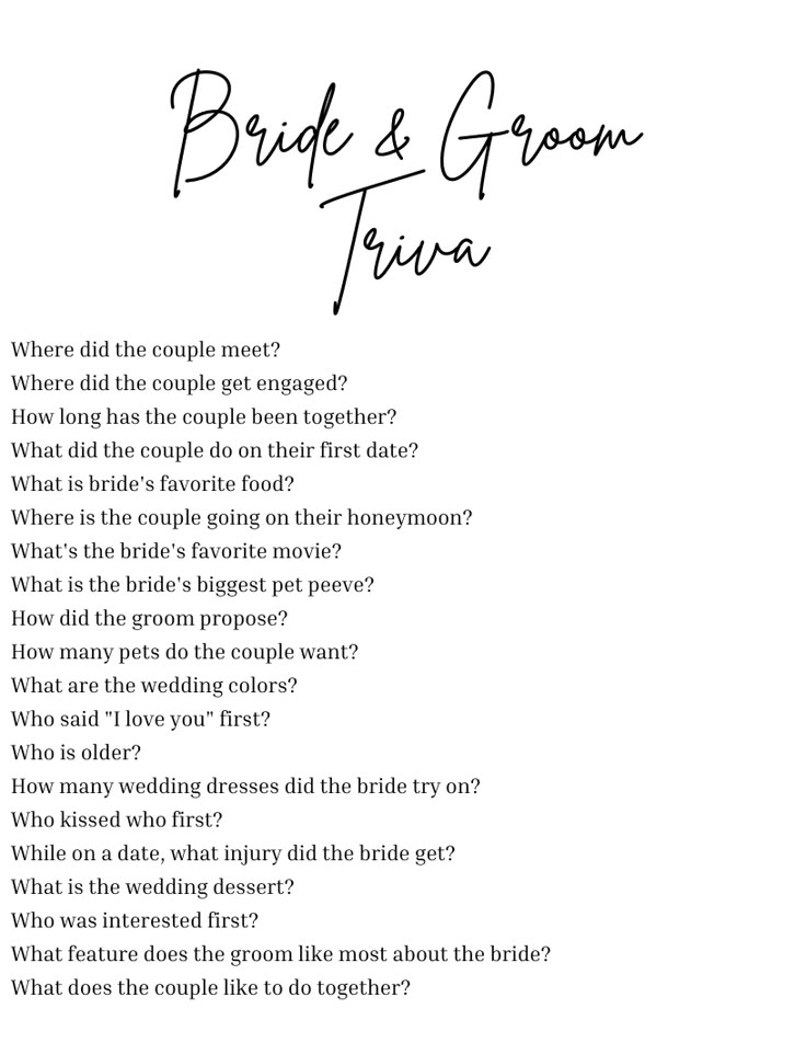 Bridal Shower Games Bride Or Groom, Him Vs Her Bridal Shower Game, Bridal Shower Games Trivia, Groom Games Wedding Parties, Fun Facts About Bride And Groom Ideas, Groom Knows Bride Game, Wedding Shower Jeopardy Questions, Facts About The Bride And Groom, Get To Know The Couple Shower Game