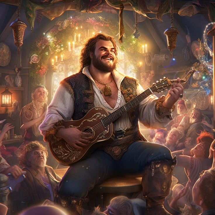 Jack Black D&D Bard Dnd Bard, Npc Ideas, Dnd Npc, D D Character Ideas, Heroic Fantasy, Roleplay Characters, Dnd Ideas, Dungeons And Dragons Characters, D&d Dungeons And Dragons