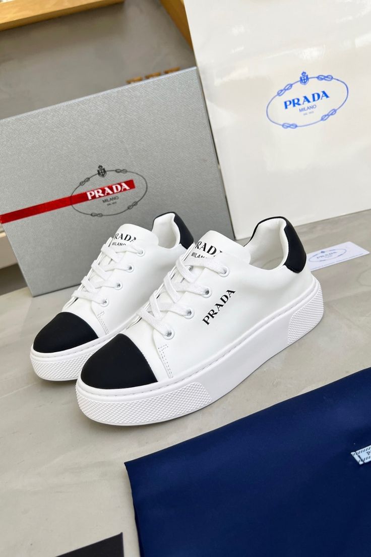 Enjoy healthy summer sale Prada Leather Logo Outlet Sneakers | Designer footwear Collection | Luxury sneakers |  Fashion-forward | Trendy kicks | High-end sneakers | Stylish leather Sneakers | Premium quality | Comfortable luxury Sneakers Branded Shoes, Designer Footwear, Shoes World, Versace Home, Royal Outfits, Luxury Sneakers, Prada Leather, Healthy Summer, Footwear Collection