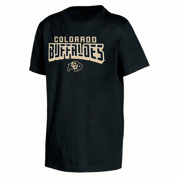 Every little sports fan needs this officially licensed collegiate youth short sleeve tee in their wardrobe lineup. This crewneck t-shirt comes in team colors with a team graphic, making it a fun and versatile option for your little one. The comfortable cotton fabric makes sure your little boy is ready to rep his team all day, everyday! Dodgers Girl, Colorado Buffaloes, All Day Everyday, Hem Style, Sports Fan, Team Colors, Ncaa, Black Tshirt, A Team