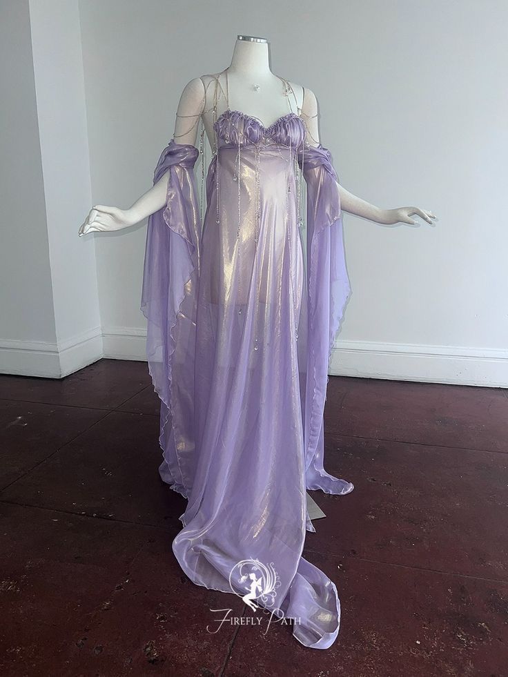 Purple Fantasy Dress, Mystical Outfits, Firefly Path, Kawaii Purple, Ethereal Dress, 파티 드레스, Fantasy Outfits, Fantasy Dresses, Prom Dress Inspiration