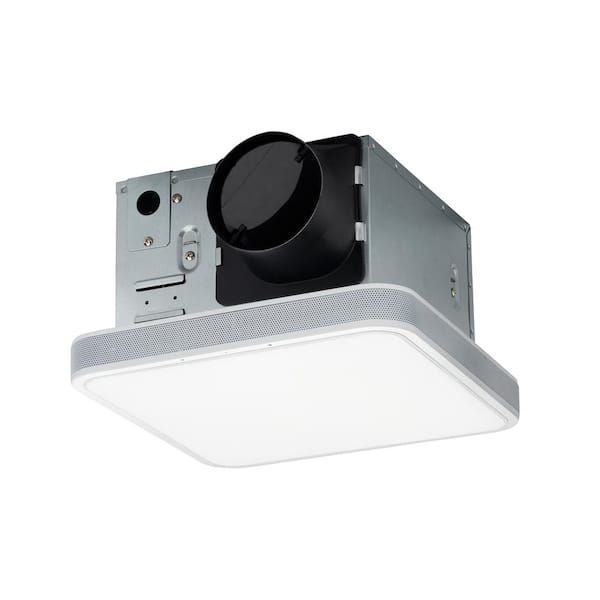 a white ceiling mounted light with a black lens on the top and bottom part of it