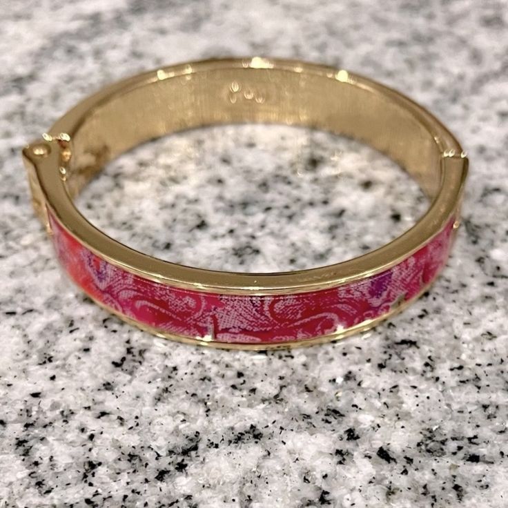 Nwot Women’s Bangle Bracelet By Cabi. Trendy Pink Metal Bracelets, Trendy Pink Metal Bracelet, Pink Metal Bangle Jewelry, Adjustable Pink Cuff Bracelet, Pink Adjustable Cuff Bracelet, Elegant Pink Jewelry As Fashion Accessory, Trendy Adjustable Pink Bangle, Pink Metal Bangle Bracelet, Pink Bangle Bracelet For Formal Occasions