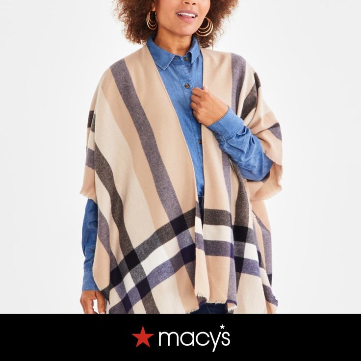 in stock Plaid Poncho, Purse Accessories, Buy Online, In Store, Plaid