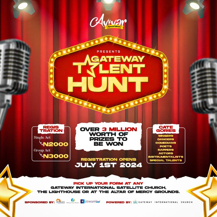 Talent Hunt Flyer Design Can Graphic Design, Blessed Week, Party Flyer, Visual Design, Poets, Flyer Design, Comedians, Rappers, Branding Design