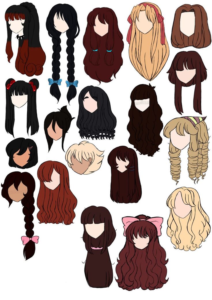 many different types of wigs with long hair