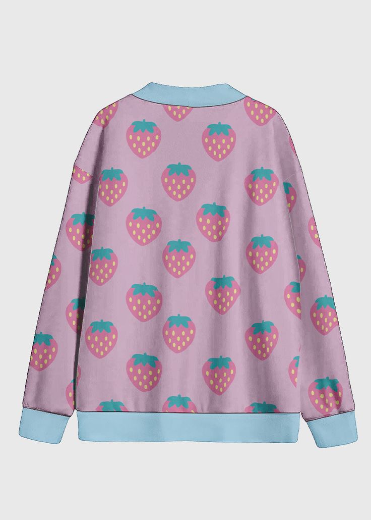 Size S Length 26" Chest 35" Sleeve Length 24" Size M Length 27" Chest 37.5" Sleeve Length 24" Size L Length 28" Chest 40" Sleeve Length 25" Button up Closure Inside Material: Fleece Fabric Long Sleeves Kawaii Cardigan, Strawberry Kawaii, Fairy Kei Fashion, Plus Size Kawaii, Plus Size Pink, Kawaii Outfits, Kei Fashion, Fleece Cardigan, Kawaii Clothing