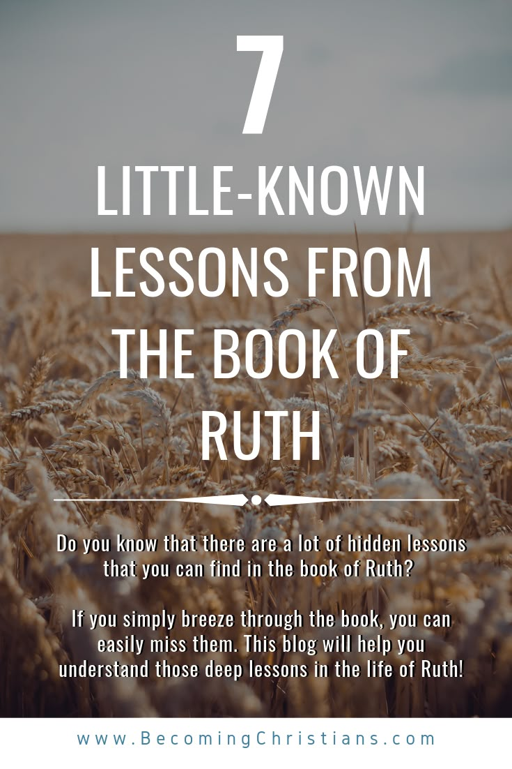 a field with the words 7 little known lessons from the book of ruth