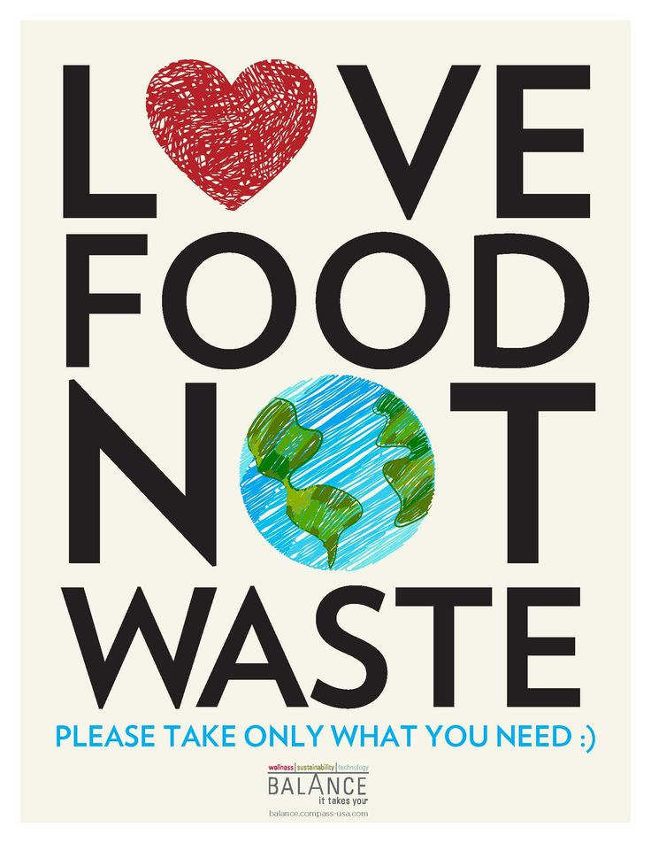 a poster with the words love food not waste