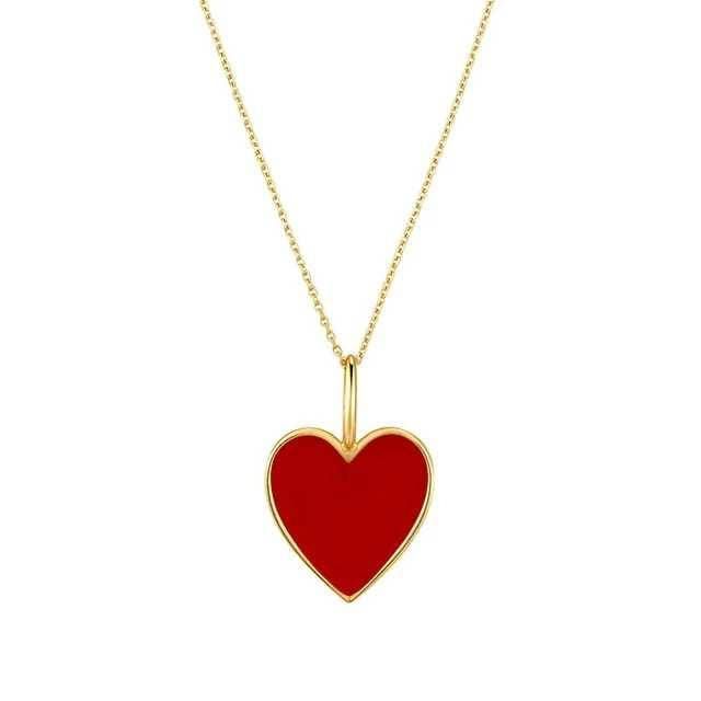 PRODUCT DETAILS Material : 18k Solid Yellow Gold  Style :Minimalist Red Enamel Heart Necklace  Pendant Size : 7MM * 9MM Chain : 18k Solid Yellow Gold Chain : Link Chain   Size : 40cm + 5cm  Weight : 1.30GM Occasion : Birthday, Anniversary, Engagement, Gift, Party, Wedding This beautiful Minimalist Heart Necklace can be a special gift for your loved one for special occasions such as Engagement,wedding, anniversary, birthday, Christmas or any meaningful occasion. Available in 14K / 18K / PT950, Rh Red Heart Pendant Necklace In 14k Gold, Red 14k Gold Heart Pendant Necklace, Yellow Gold Enamel Heart Pendant Necklace, Red 14k Gold Jewelry For Valentine's Day, Red 14k Gold Necklace For Valentine's Day, Elegant Enamel Necklace With Heart Charm, Red Heart Charm Fine Jewelry, Red Fine Jewelry With Heart Charm, Fine Jewelry Red Necklace For Valentine's Day