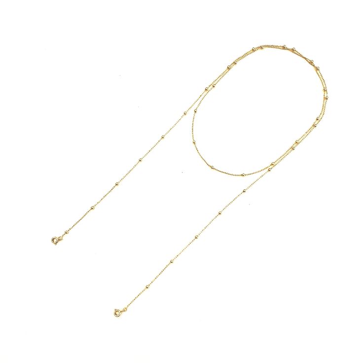 Lariat Tassel Necklace Chain Gold