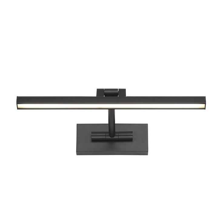 a desk lamp that is on top of a black stand with a white back ground