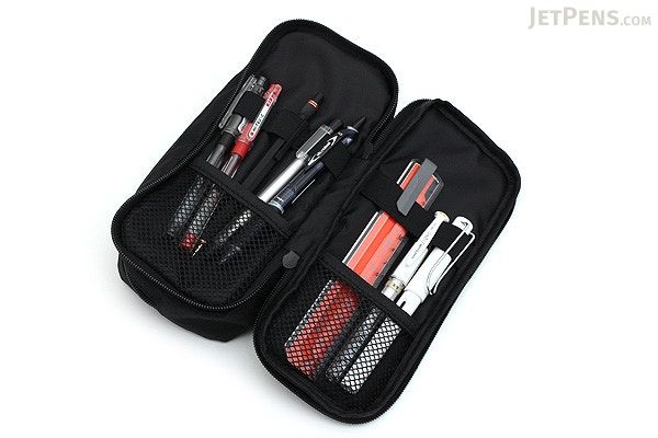 Cubix Round Zip Box Pen Case - Black - CUBIX 106163-15-95 Types Of Storage, Desk Organisation, Colored Markers, Pen Organizer, A4 Notebook, Stationary Items, Office Needs, Pen Organization, Brush Pens