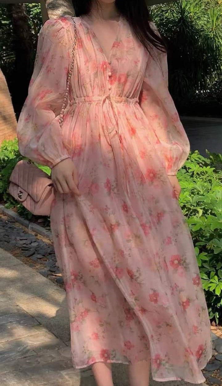 Floral Maxi Dresses, Floral Maxi, Maxi Dresses, Pink Dress, Chiffon, Floral, Pink, Dresses