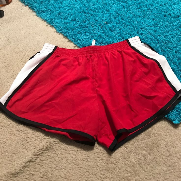 Red White And Black Sport Shorts Brand New Never Been Worn!! Size Xl Red Gym Shorts With Built-in Shorts, Red Gym Bottoms With Built-in Shorts, Red Stretch Gym Shorts, Red Activewear For Sports In Short Length, Red Short Length Activewear For Sports, Red Athletic Shorts For Sports, Red Short Gym Bottoms, Sporty Red Short Activewear, Red Sporty Workout Bottoms