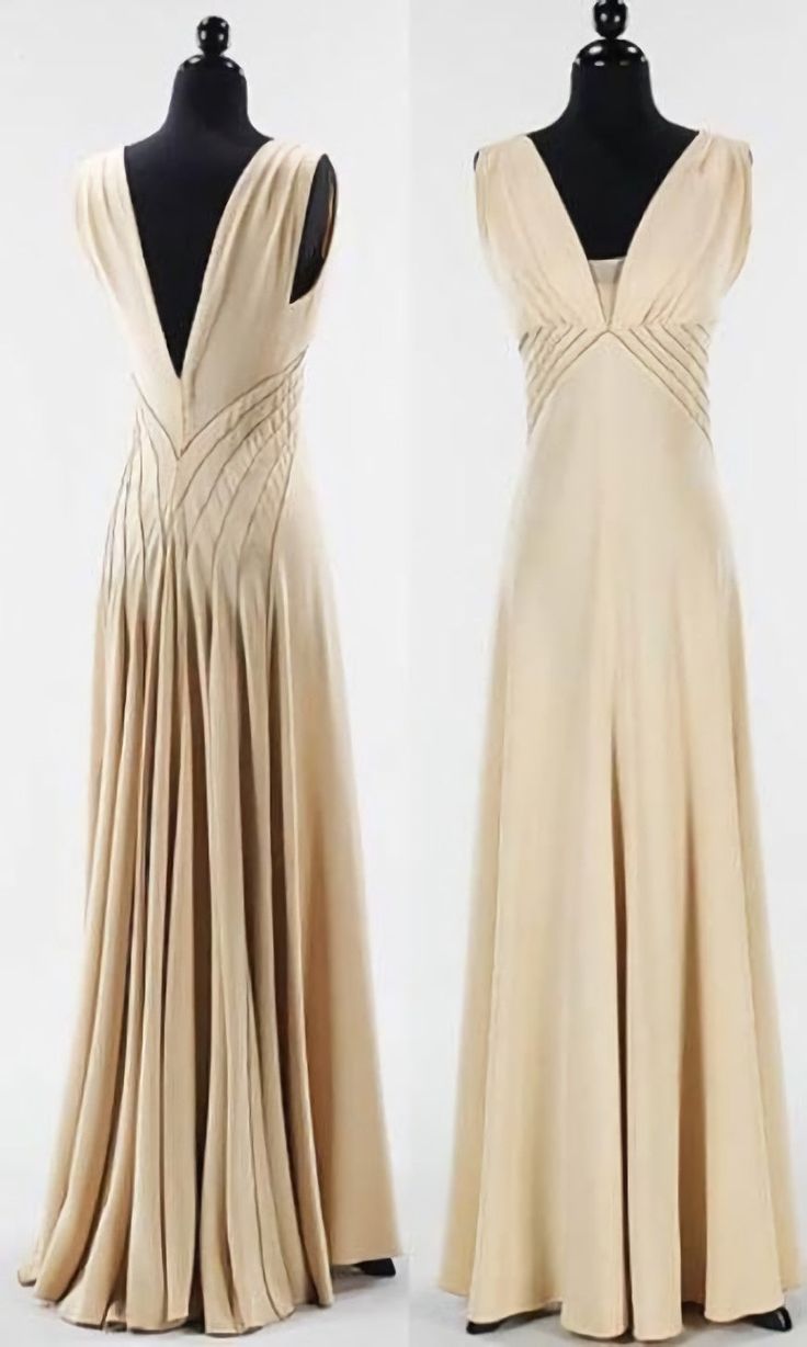 Bias Dress Draping, Bias Cut Dress Pattern, 1930s Evening Gowns, Elizabeth Hawes, Gaun Abad Pertengahan, Sleeveless Party Dress, Silk Evening Gown, Draped Bodice, 파티 드레스