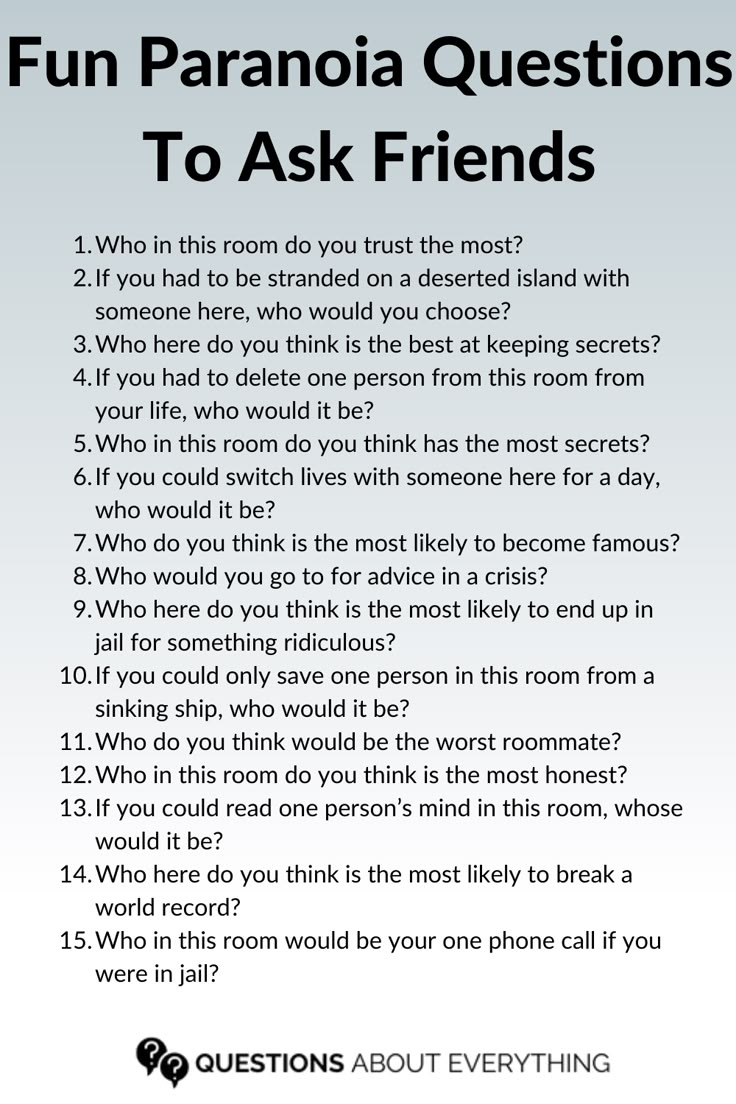 paranoia questions Paranoia Game Questions, Paranoia Game, Paranoia Questions, Question Game For Friends, Questions To Ask Friends, Fun Games For Teenagers, Game For Friends, Funny Truth Or Dare, Teen Sleepover Ideas