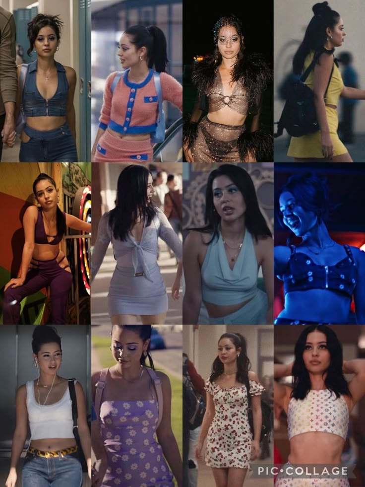 many different pictures of women in various outfits