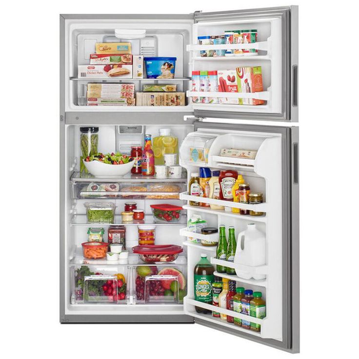 an open refrigerator filled with lots of food