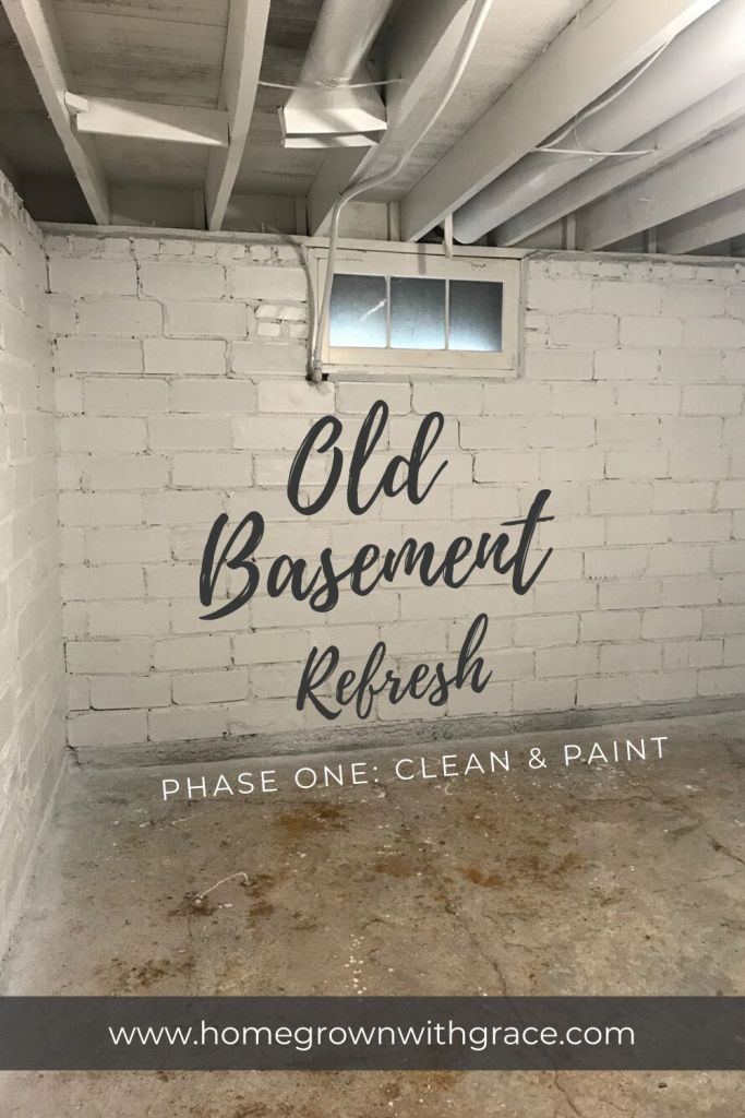 an old basement refreshh with the words, please one clean and paint on it