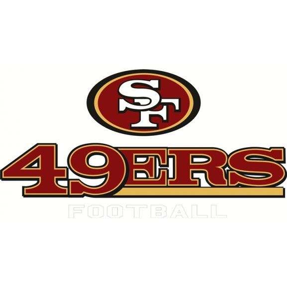 the logo for the san francisco football team, with the number forty years on it