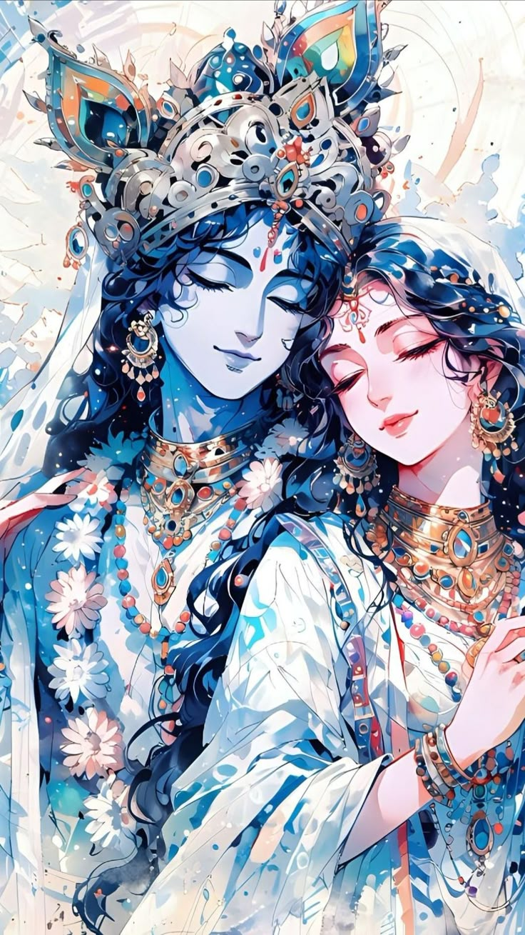 Krishna Modern Art, Unique Radha Krishna Images, Shree Radha Rani, Radha Krishna Modern Art, Shree Radha, God Artwork, Krishna Flute, Shree Krishna Wallpapers, God And Goddess