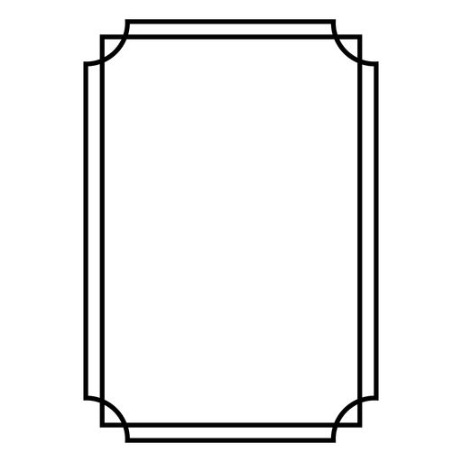 a black and white line drawing of a rectangle shape with an empty area in the middle