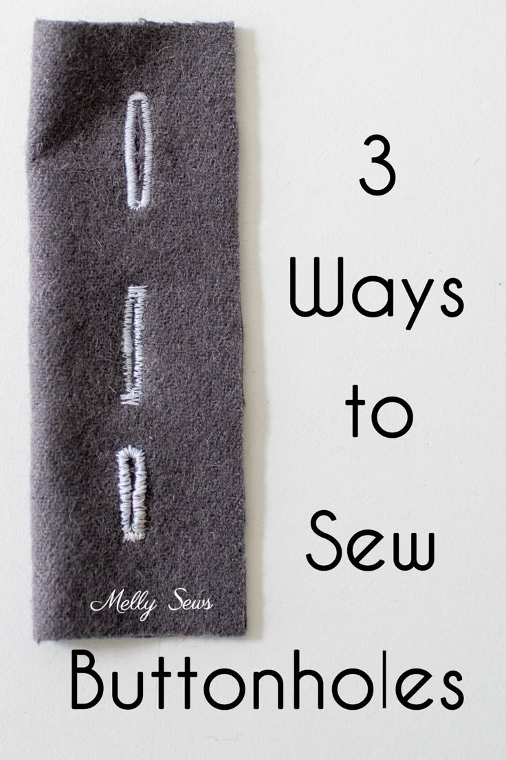 three ways to sew buttons on a piece of fabric with the words 3 ways to sew