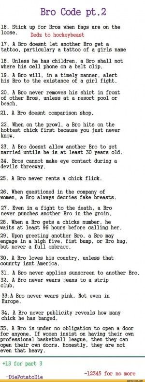 an old computer screen with some type of text on it and the words'bro code pt - 2 '