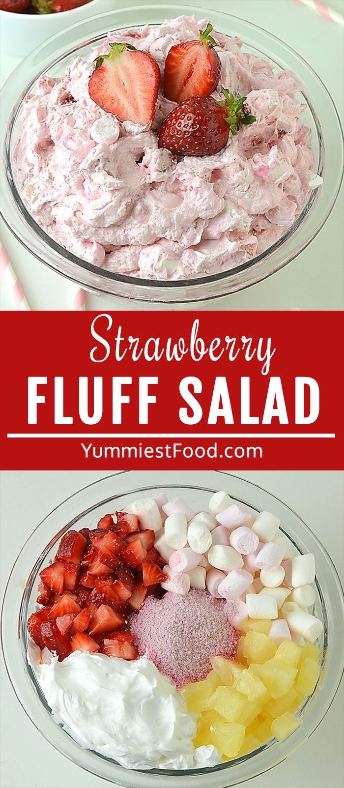 this strawberry fluff salad is the perfect summer dessert