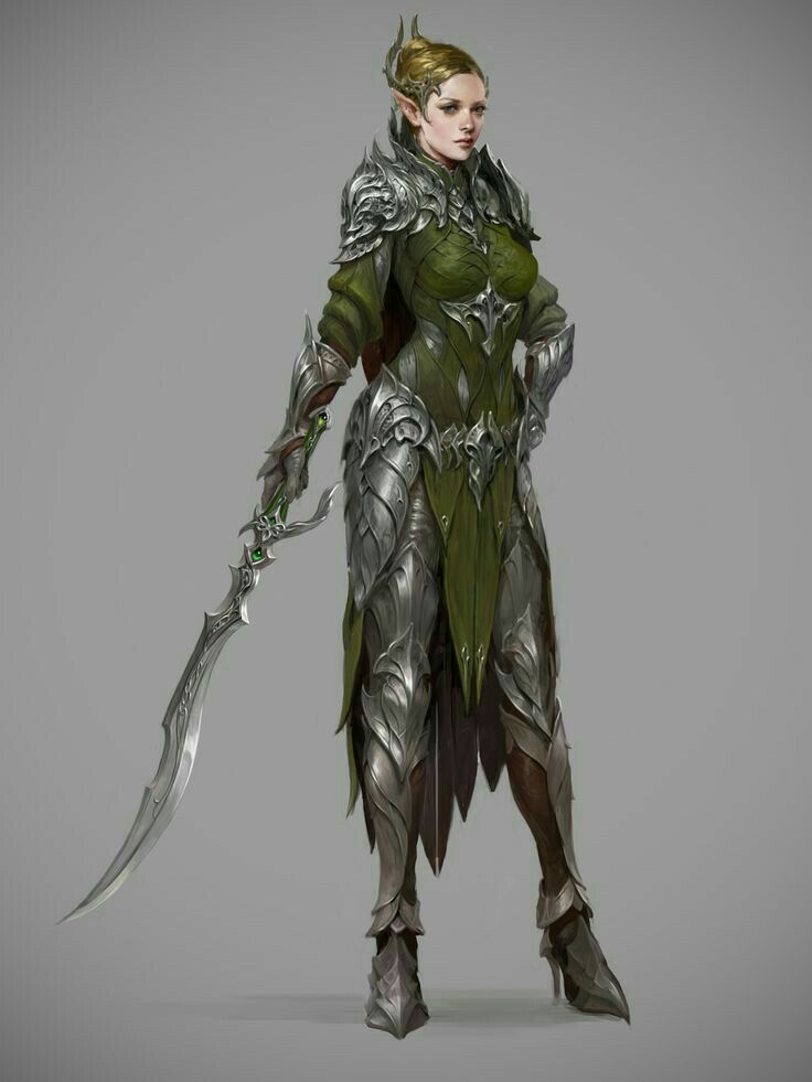 Female Elf Fighter Warrior - Pathfinder PFRPG DND D&D d20 fantasy Elven Armor, Elf Armor, Knight Outfit, Character Design Cartoon, Knight Costume, Female Elf, Rpg Horror, Female Armor, Art Outfits