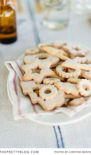 some cookies are on a white plate