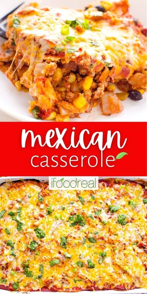 mexican casserole with meat and vegetables in it