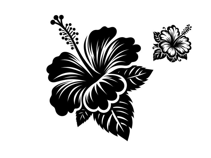 a black and white drawing of flowers