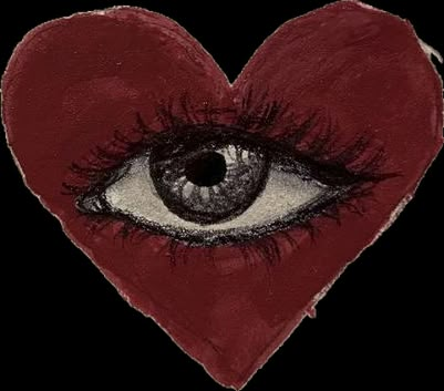 a heart with an eye drawn on it