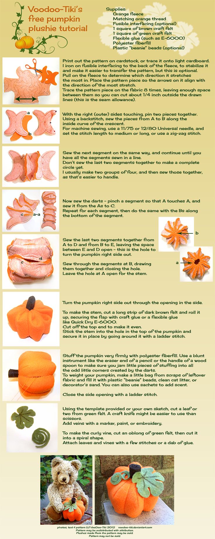 the instructions for how to make a pumpkin costume