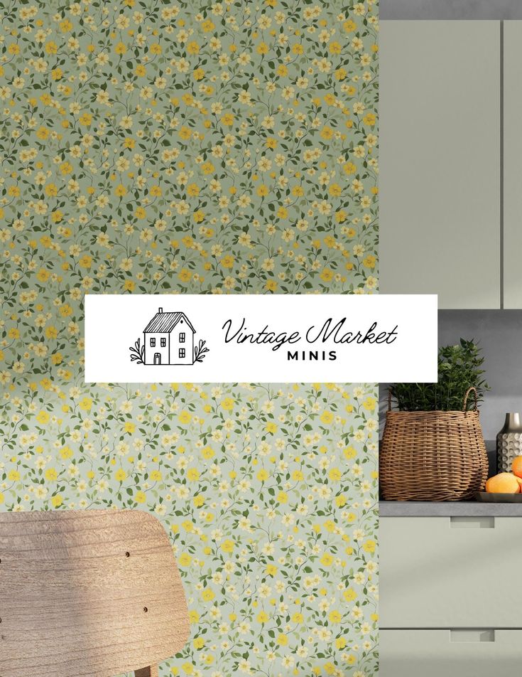 the vintage market minis wallpaper collection is available in several different colors and sizes