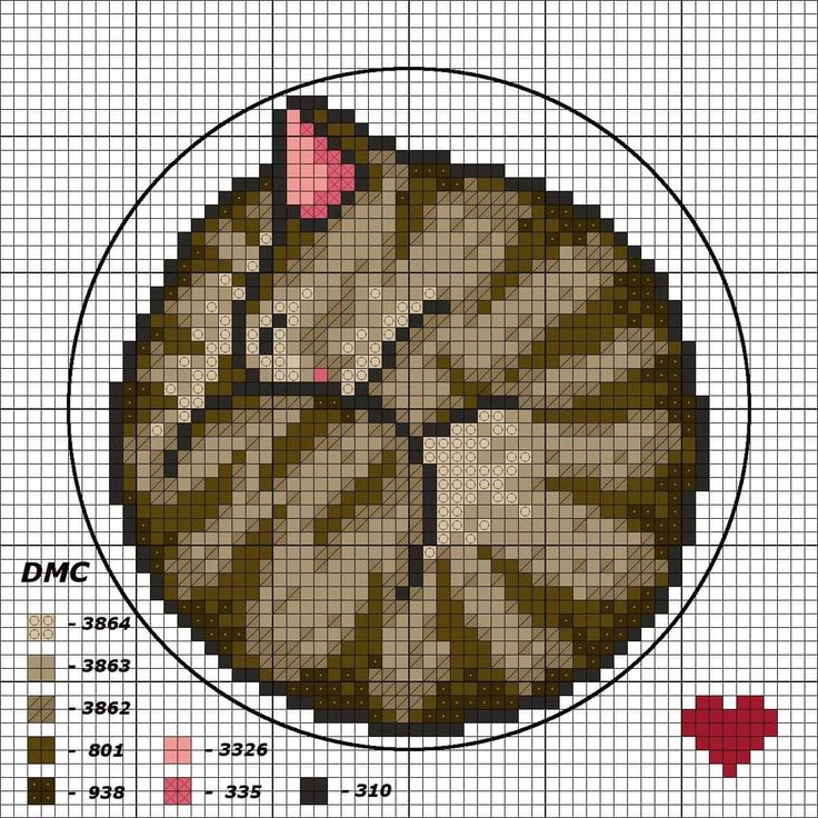 a cross stitch pattern with the image of a cat's head on top of it