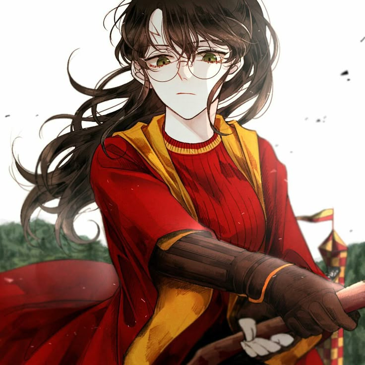 a woman with long hair and glasses holding a baseball bat