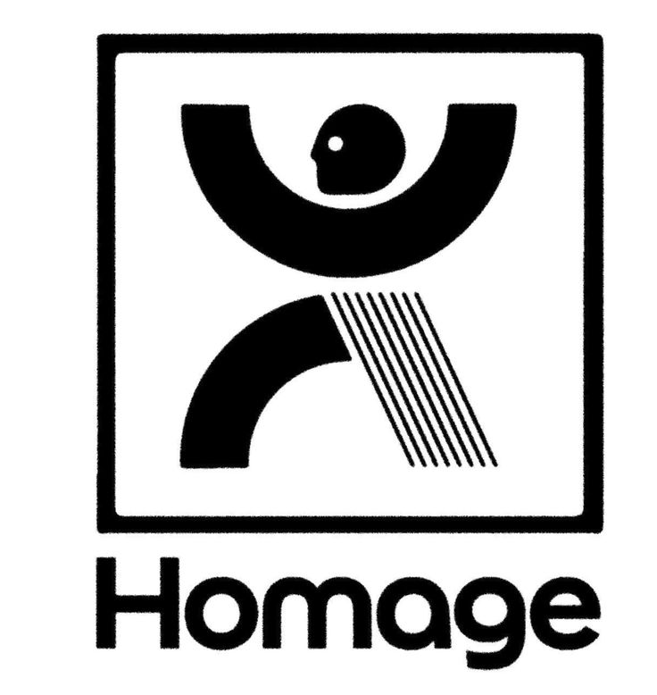 a black and white sign that says homage