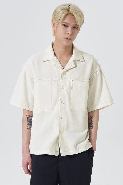 KOODING carries the latest 8seconds casual shirts. KOODING is the global leading shopping website in providing authentic Korean fashion, beauty and lifestyle items, including clothing, cosmetics, shoes, accessories, and bags in affordable, fast, easy, and safe way. Casual Beige Shirt With Camp Collar, Casual Beige Shirt For Streetwear, Beige Cotton Shirt For Streetwear, Cream Button-up Shirt With Pockets, Casual Cream Shirt With Pockets, Classic Cream Shirt With Pockets, Casual Cream Top With Camp Collar, Cream Cotton Top With Pockets, Casual Beige Shirt For Everyday